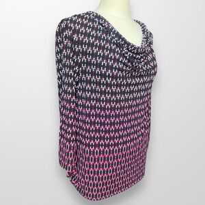 CJ Banks Women's Size 1X Blouse Top Shirt Stretchy Flowy Slinky 3/4 Sleeve Tunic